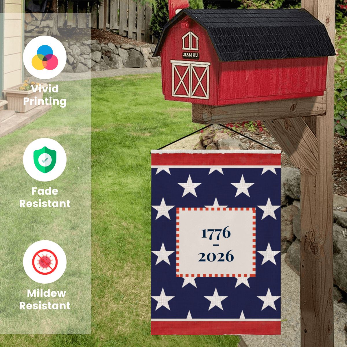 Happy Birthday, America! Garden Flag 12"x18" (Made in USA)