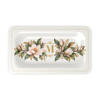 Magnolia Monogram Serving Tray in Ivory, desk tidy size