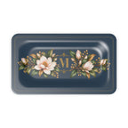 Magnolia Monogram Serving Tray in Navy, desk tidy size