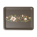 Magnolia Monogram Serving Tray in Brown, large size