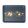Magnolia Monogram Serving Tray in Navy, large size