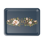 Magnolia Monogram Serving Tray in Navy, large size