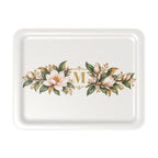 Magnolia Monogram Serving Tray in Ivory, large size