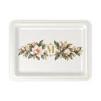 Magnolia Monogram Serving Tray in Ivory, small size