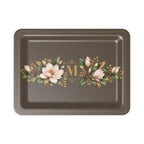 Magnolia Monogram Serving Tray in Brown, small size