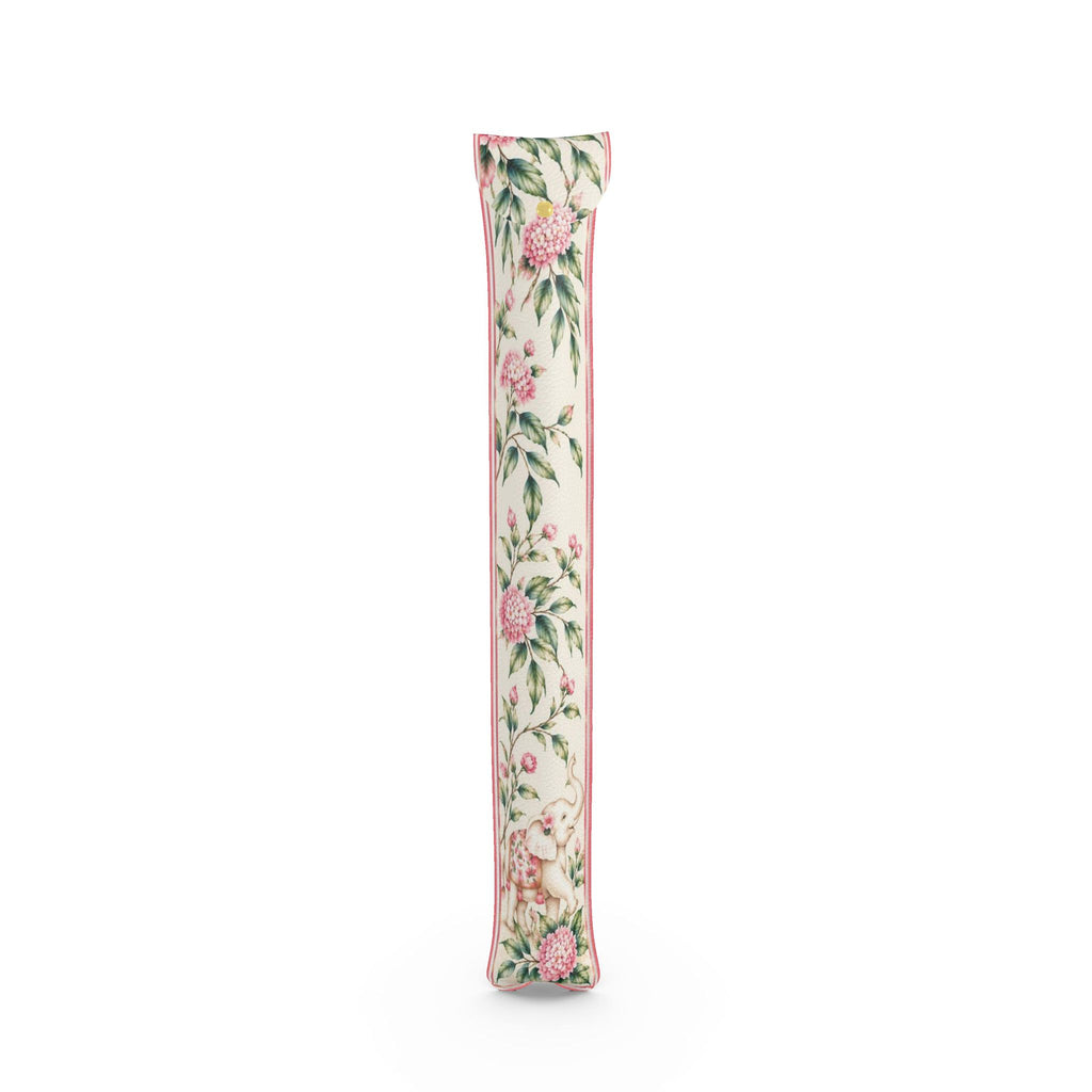 Mahjong mat dust bag, Pink Elephant design, detail