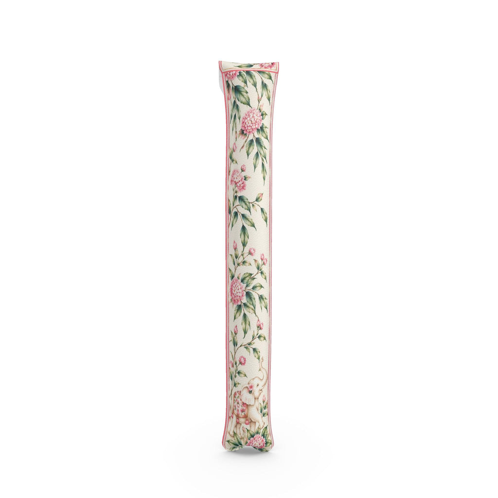 Mahjong mat dust bag, Pink Elephant design, back view