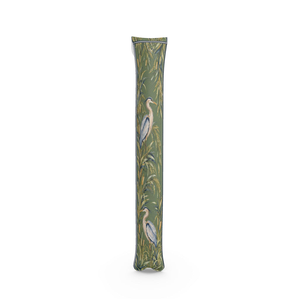 Mahjong mat dust bag, Green with Blue Herons design, back view