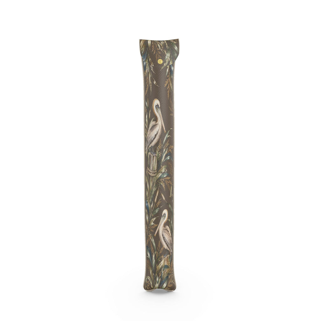 Mahjong mat dust bag, Brown with Pelicans design