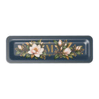 Magnolia Monogram Serving Tray in Navy, slim size