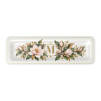 Magnolia Monogram Serving Tray in Ivory, slim size