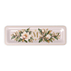 Magnolia Monogram Serving Tray in Blush, slim size