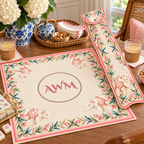 Mahjong mat dust bag, Pink Elephant design
