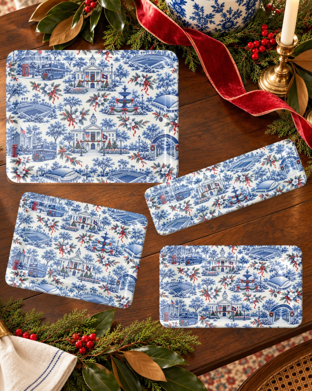 Oxford Christmas Toile Serving Tray
