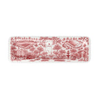 Oxford Toile Monogram Serving Tray, slim tray, red-and-white toile of Oxford landmarks around a Mississippi outline with a sample AWM monogram