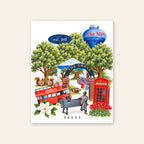 A Love Letter to Oxford canvas, 20 x 16 inch size, front view of the watercolor Oxford scene with the Grove arch and The SIP water tower