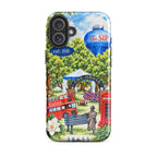 A Love Letter to Oxford MagSafe tough case on iPhone 16 Plus, watercolor Oxford, Mississippi scene