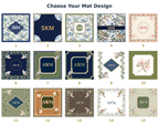 Numbered chart of 15 custom mahjong mat designs