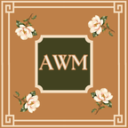Custom mahjong mat, Magnolia & Greek Key on Caramel design