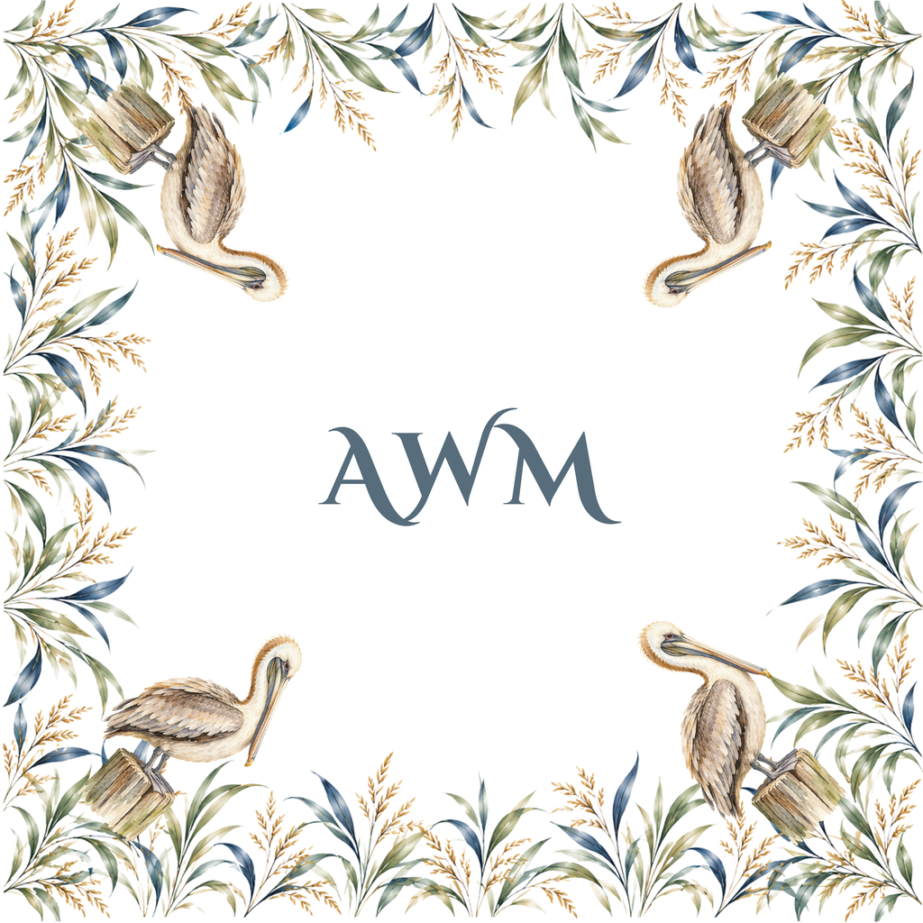 Custom mahjong mat, Pelicans on White design
