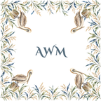 Custom mahjong mat, Pelicans on White design