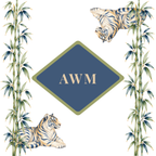 Custom mahjong mat, Tigers & Bamboo on White design